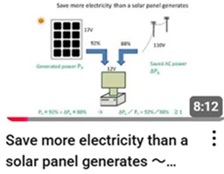 Movie - Save more electricity than a solar panel generates - Chariot SACS.
